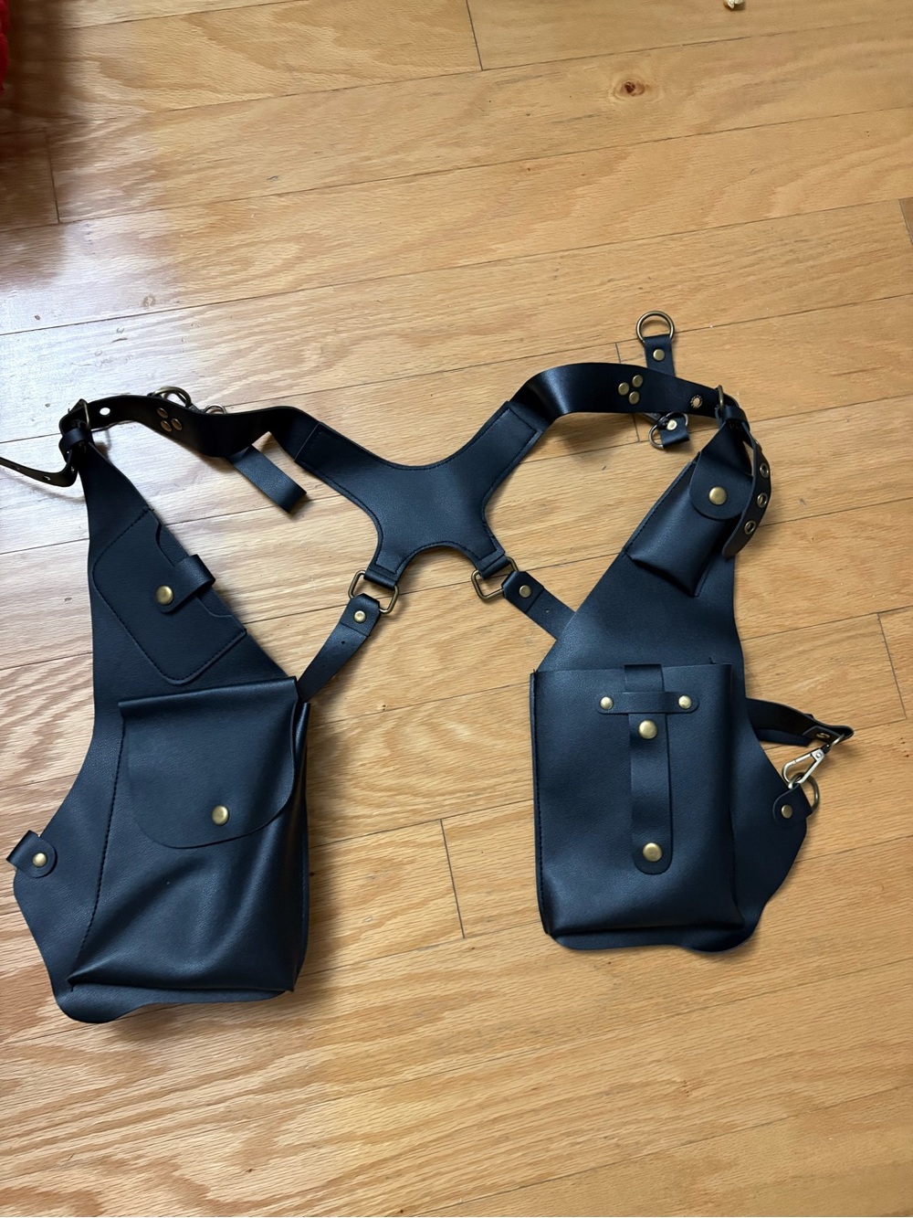 Black Dual Holster Crossbody Utility Harness Bag